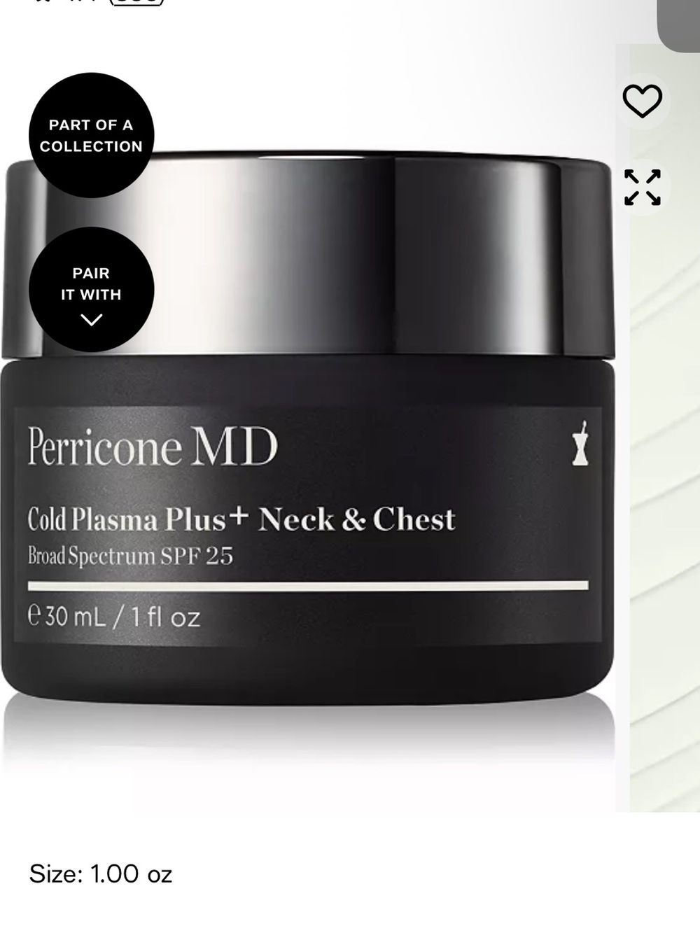 Perricone MD Cold Plasma Plus+ Neck & Chest SPF 25 - Black and Silver